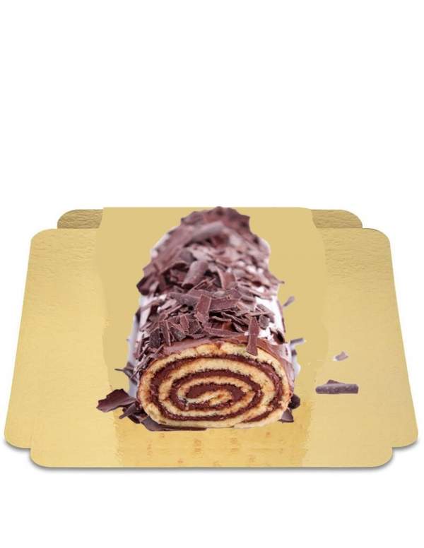 HappyPastel.es Rollo de crema de chocolate vegano, sin azúcar, ecológico y sin gluten 25 cm - 58