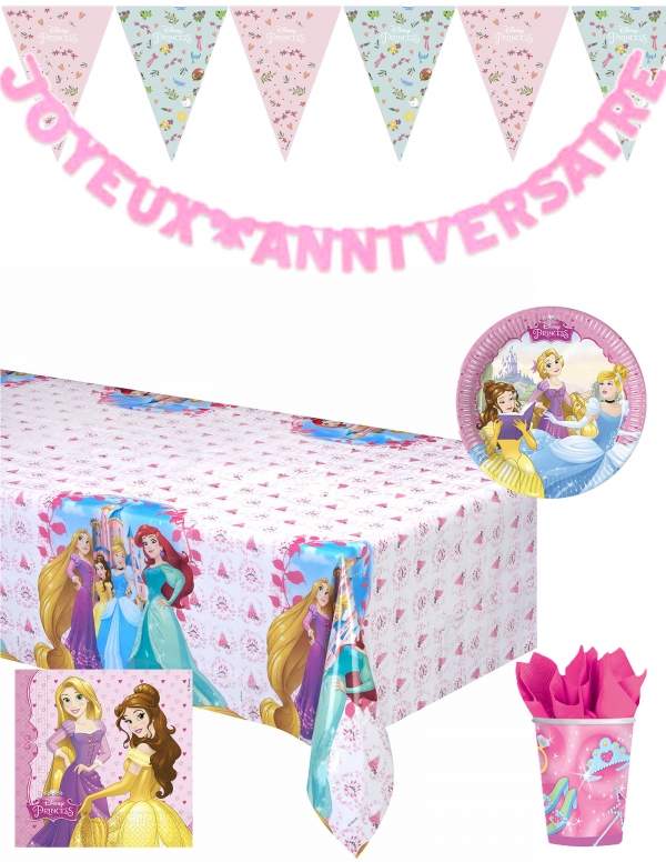 HappyPastel.es Pack de decoración de cumpleaños Belle princesas Disney - 1