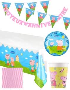 HappyPastel.es Pack de decoración de cumpleaños de peppa pig - 1