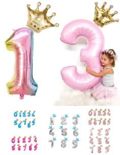 HappyPastel.es Globo numérico con corona - 1