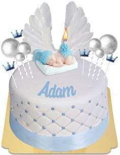 HappyPastel.es Tarta de nacimiento sin gluten, ecológica y vegetariana - 3