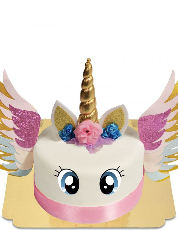 HappyPastel.es Pastel de unicornio alado sin gluten, orgánico y vegano - 1