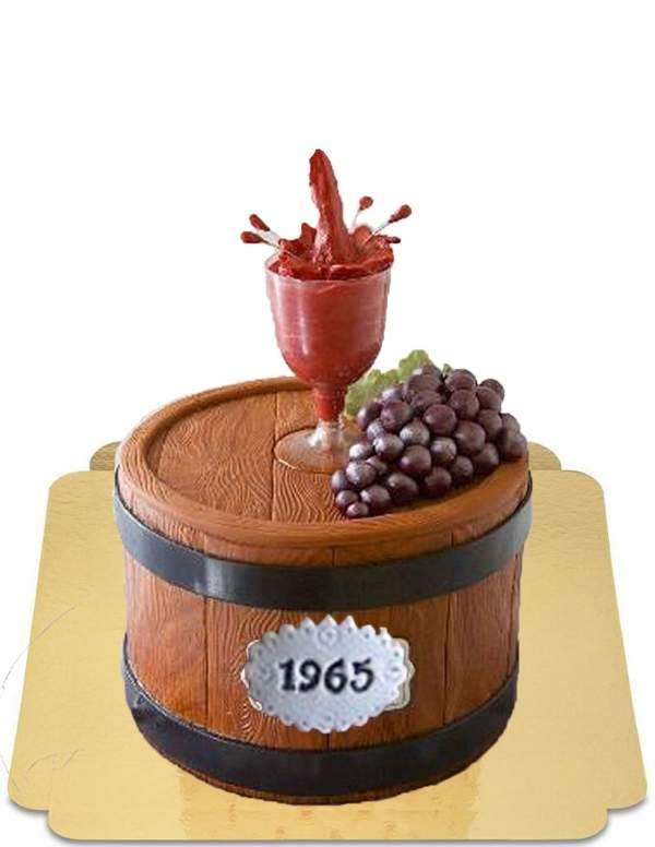  Tarta efecto barril de vino con uvas veganas, sin gluten - 1