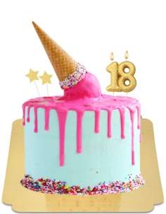 Bizcocho de helado fucsia vegano, sin gluten - 162