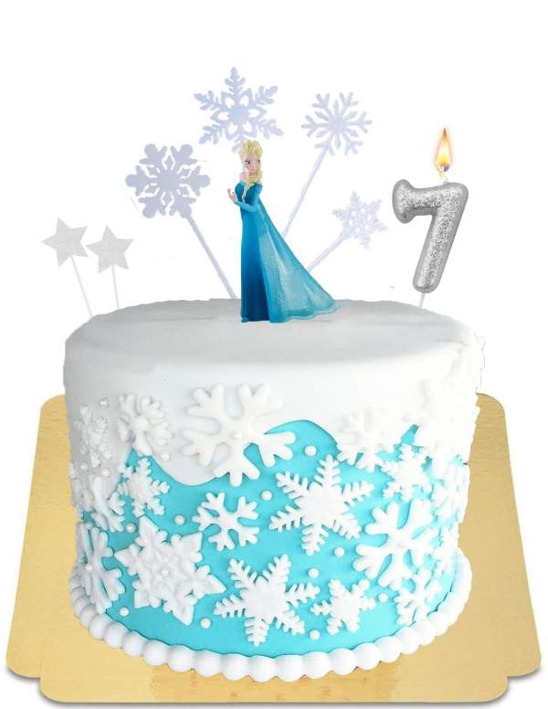 HappyPastel.es Pastel de la Reina de las Nieves de Invierno con figura de Elsa vegano, sin gluten - 209