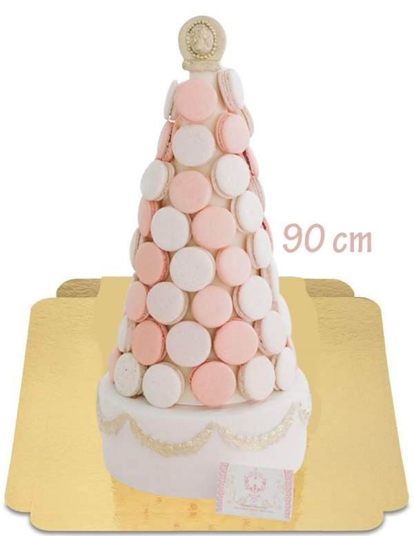  Pastel de bodas coronado con una torre de macarrones veganos sin gluten - 5