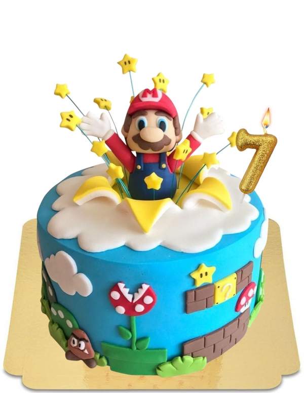 HappyPastel.es Pastel de videojuego de Mario salido de pastel vegano, sin gluten - 1