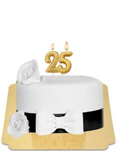  Pastel de lujo con cinta de raso negra y flor de azúcar vegana, sin gluten - 262