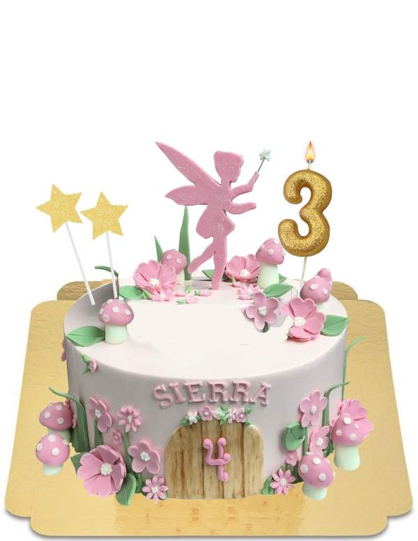  Pastel silouette de Tinkerbell en mágico jardín vegano, sin gluten - 163