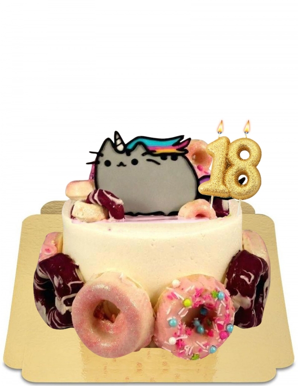  Torta Dounts con gatito unicornio kawaii vegano, sin gluten - 65