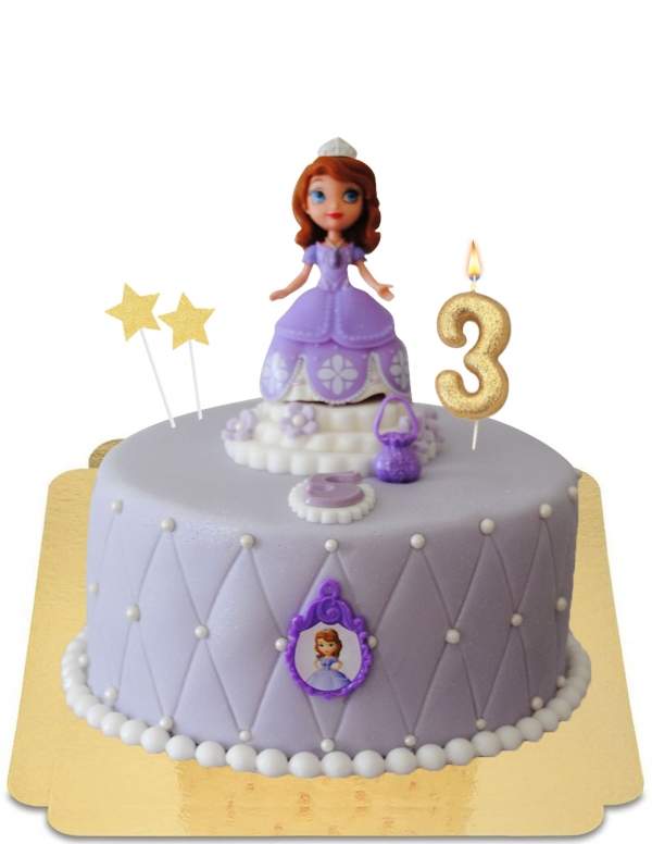  Torta Princesa Sofía acolchada con perlas vegana, sin gluten - 286