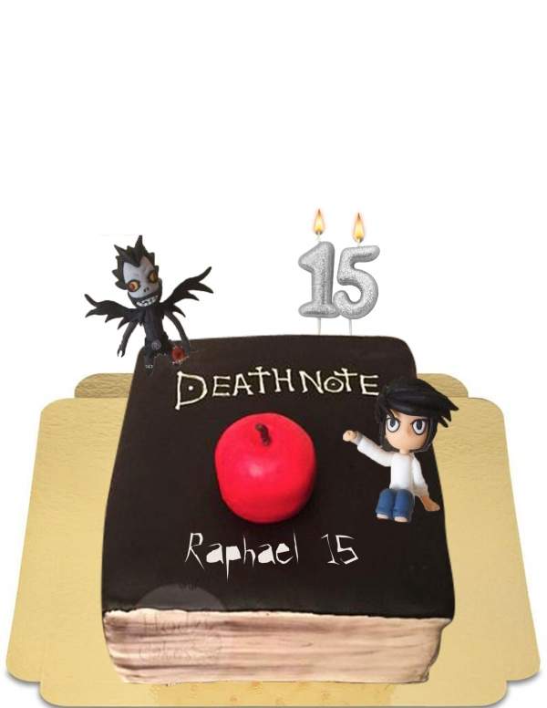  Death note L y tarta Ryûk en mazapán vegano, sin gluten - 7