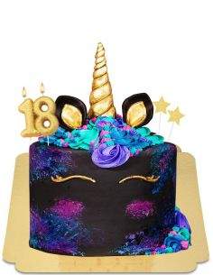 HappyPastel.es Pastel de unicornio negro tímido con merengues veganos, sin gluten - 217