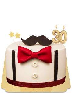 HappyPastel.es Pastel de bigote de pajarita vegano, orgánico y sin gluten - 251