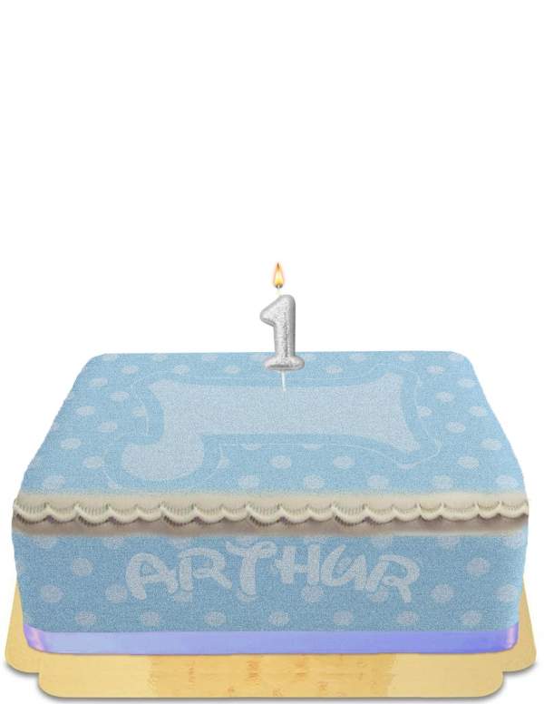 HappyPastel.es Tarta de cumpleaños niño de 1 año sin huevo, vegetariana y sin gluten - 50