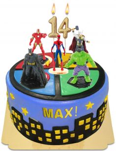 Tarta Spiderman, Vengadores, Hulk, Marvel, Batman sin gluten  - 1