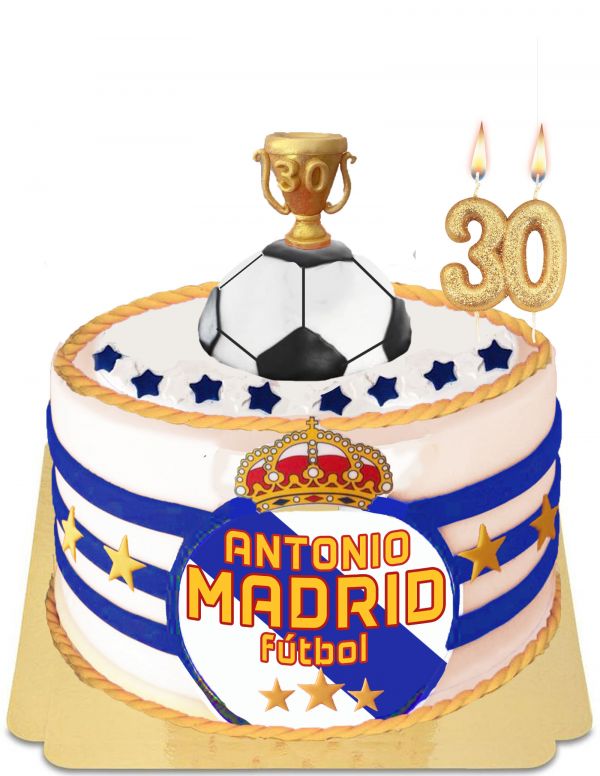 Tarta de fútbol del Madrid sin gluten HappyPastel.es - 1