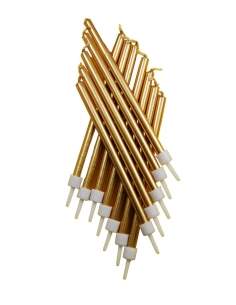  12 Vela extra alta 10 cm plata y oro - 1